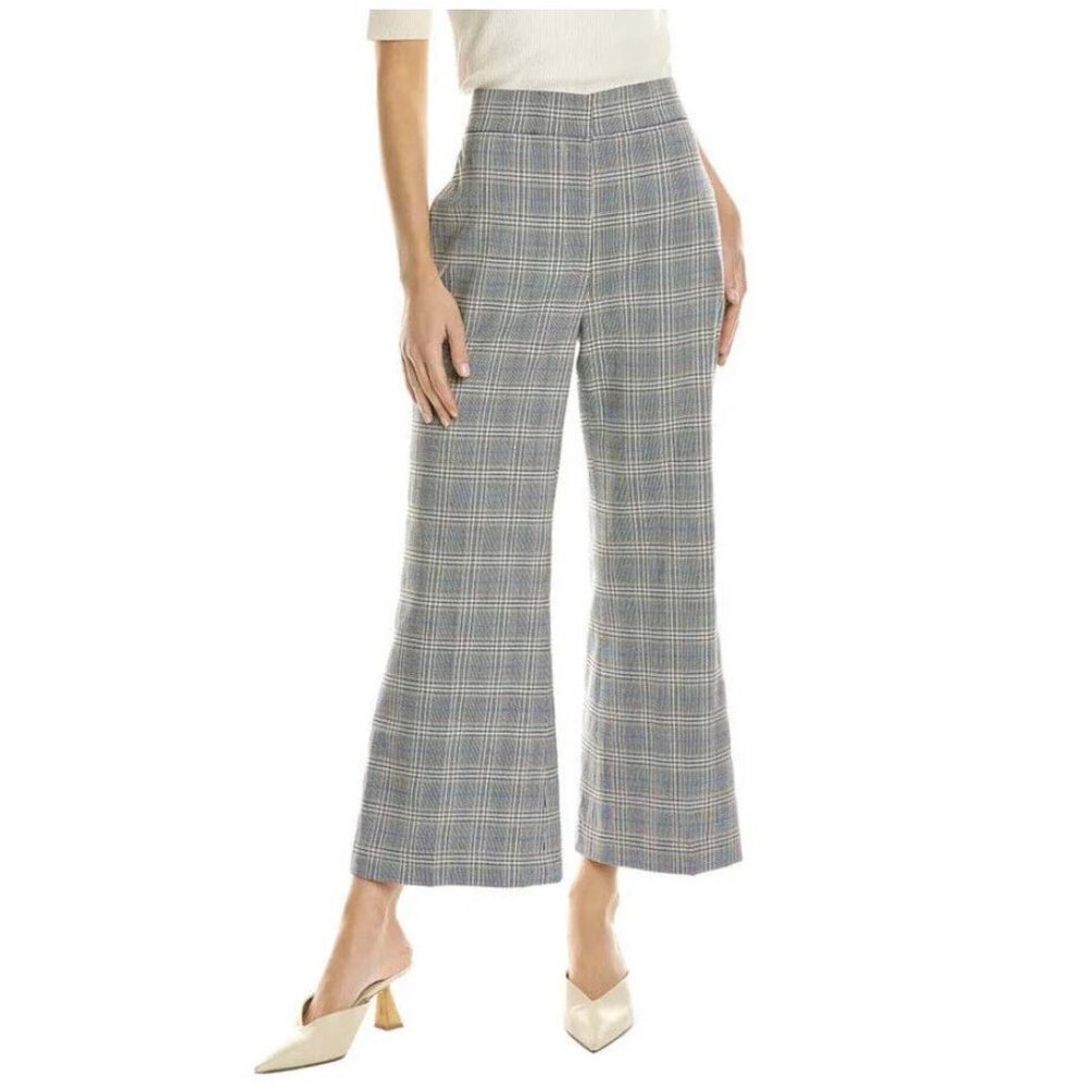 NWT Rebecca Taylor Cropped Wool Blend Fit & Flare Pant Women's Grey 10
